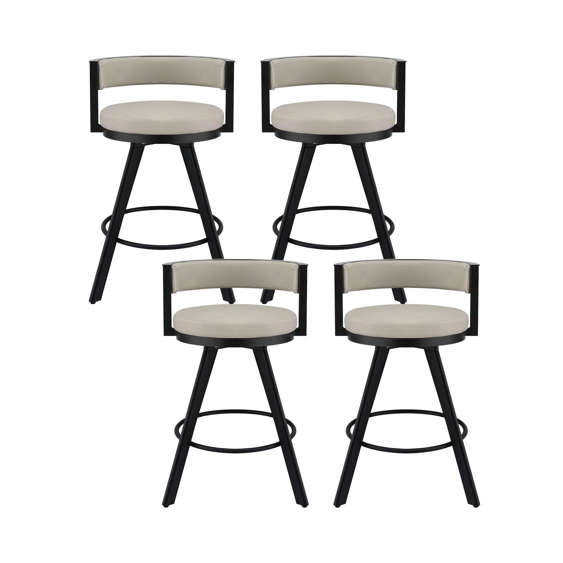 Artiss Bar Stools Set of 4 Swivel Kitchen Chair Metal Counter Beige Leather Awezingly