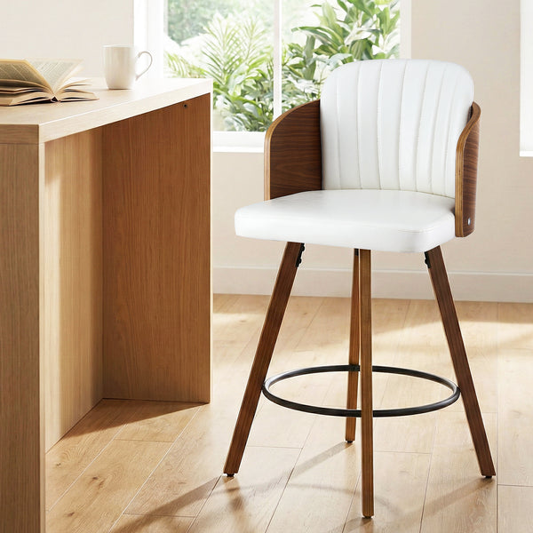 Artiss Wooden Bar Stools Swivel Kitchen Counter Stool Chair 58cm Seat Height Awezingly