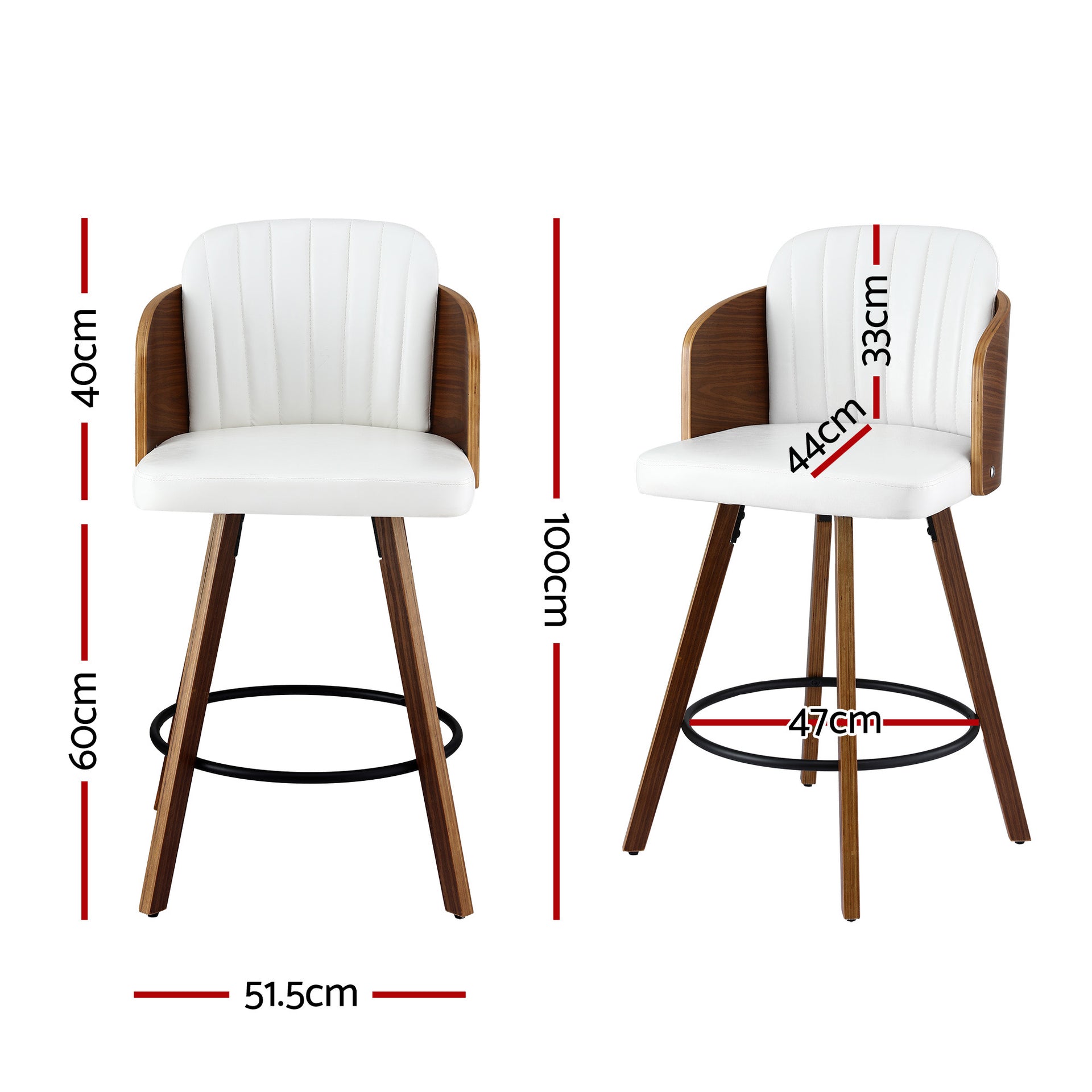 Artiss Wooden Bar Stools Swivel Kitchen Counter Stool Chair 58cm Seat Height Awezingly