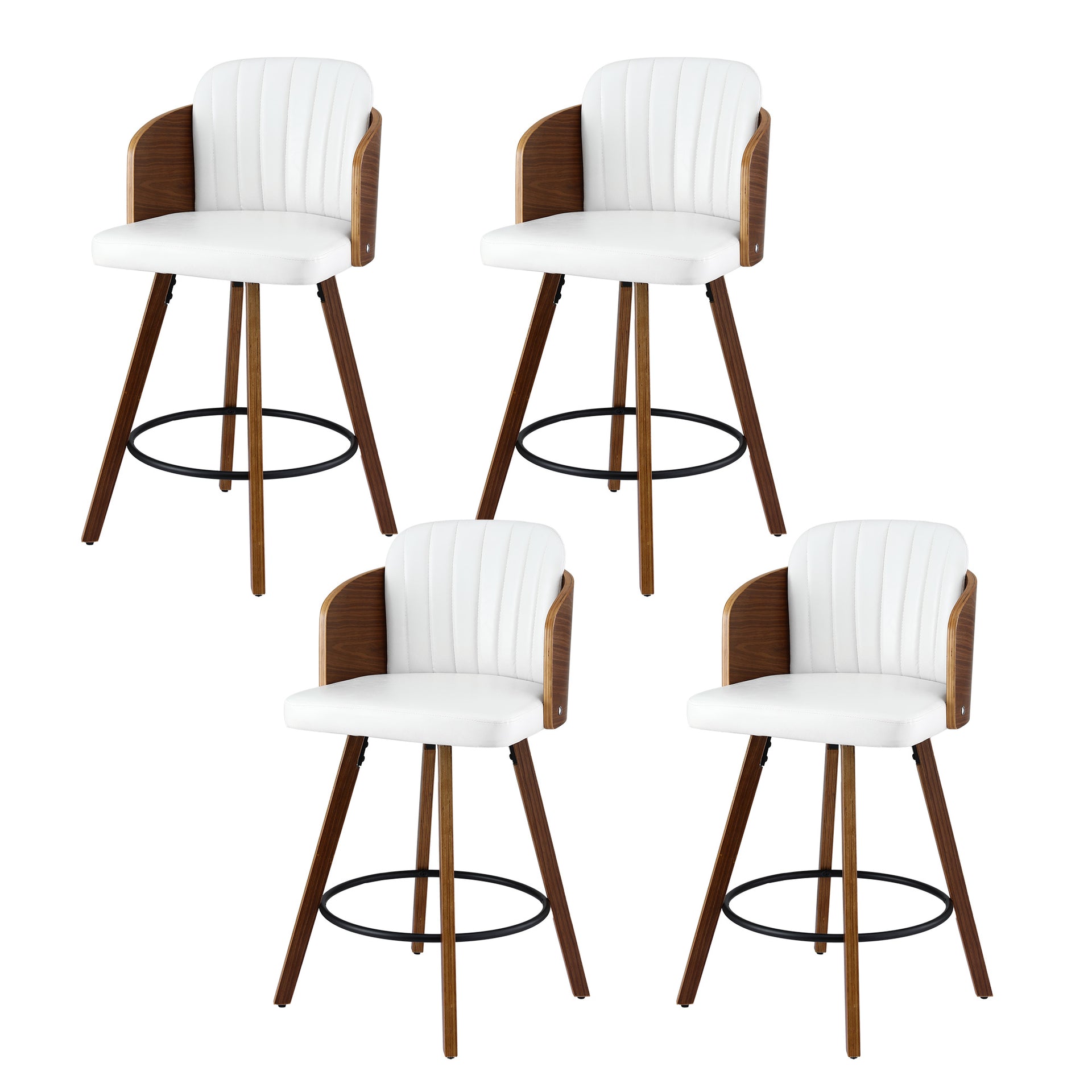 Artiss Wooden Bar Stools Swivel Kitchen Counter Stool Chair 58cm Seat Height Awezingly