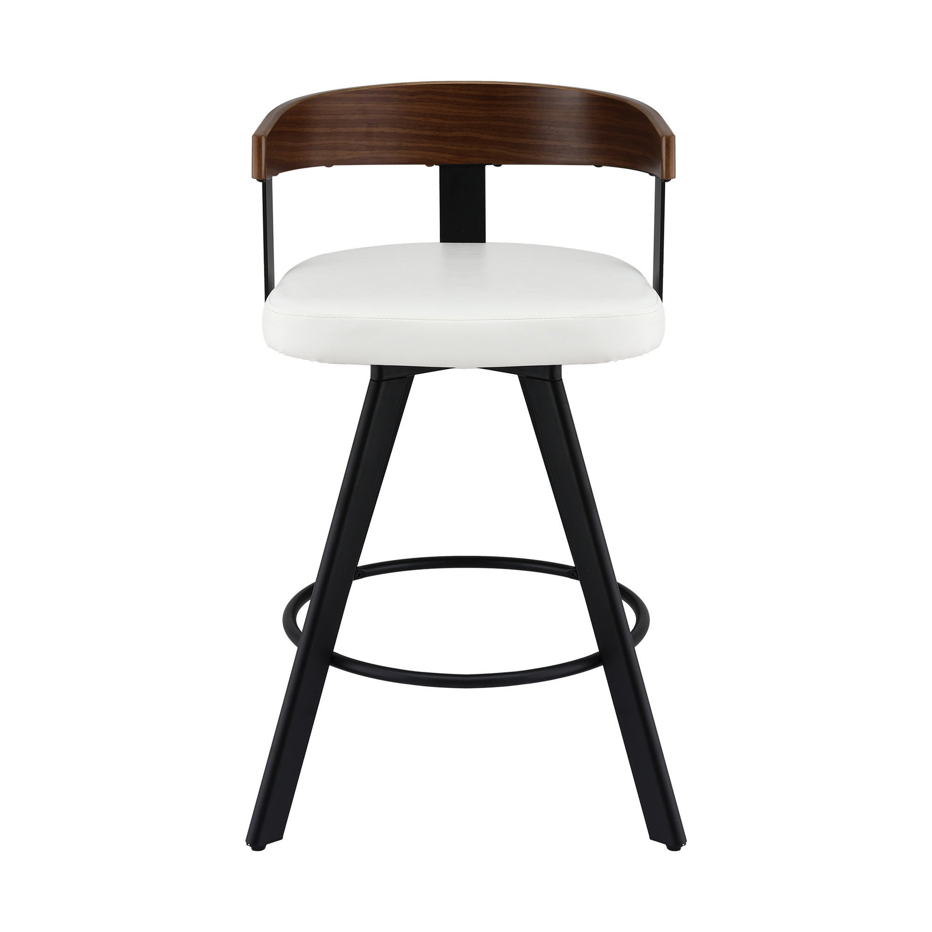 Artiss Bar Stool Swivel Metal Legs Kitchen Chair Bentwood Counter Leather White Awezingly