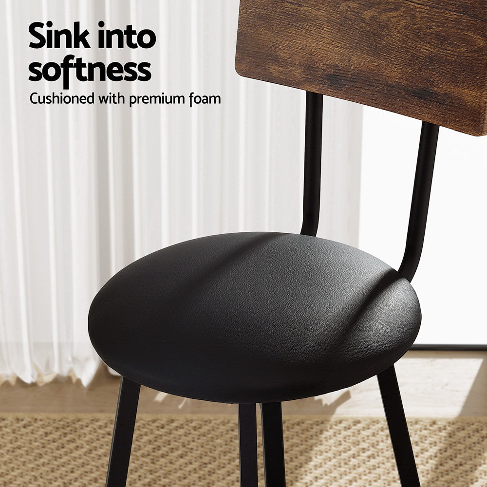 Artiss 4X Industrial Bar Stools Upholstered Counter Chairs Steel Frame Anti-Scratch Artiss