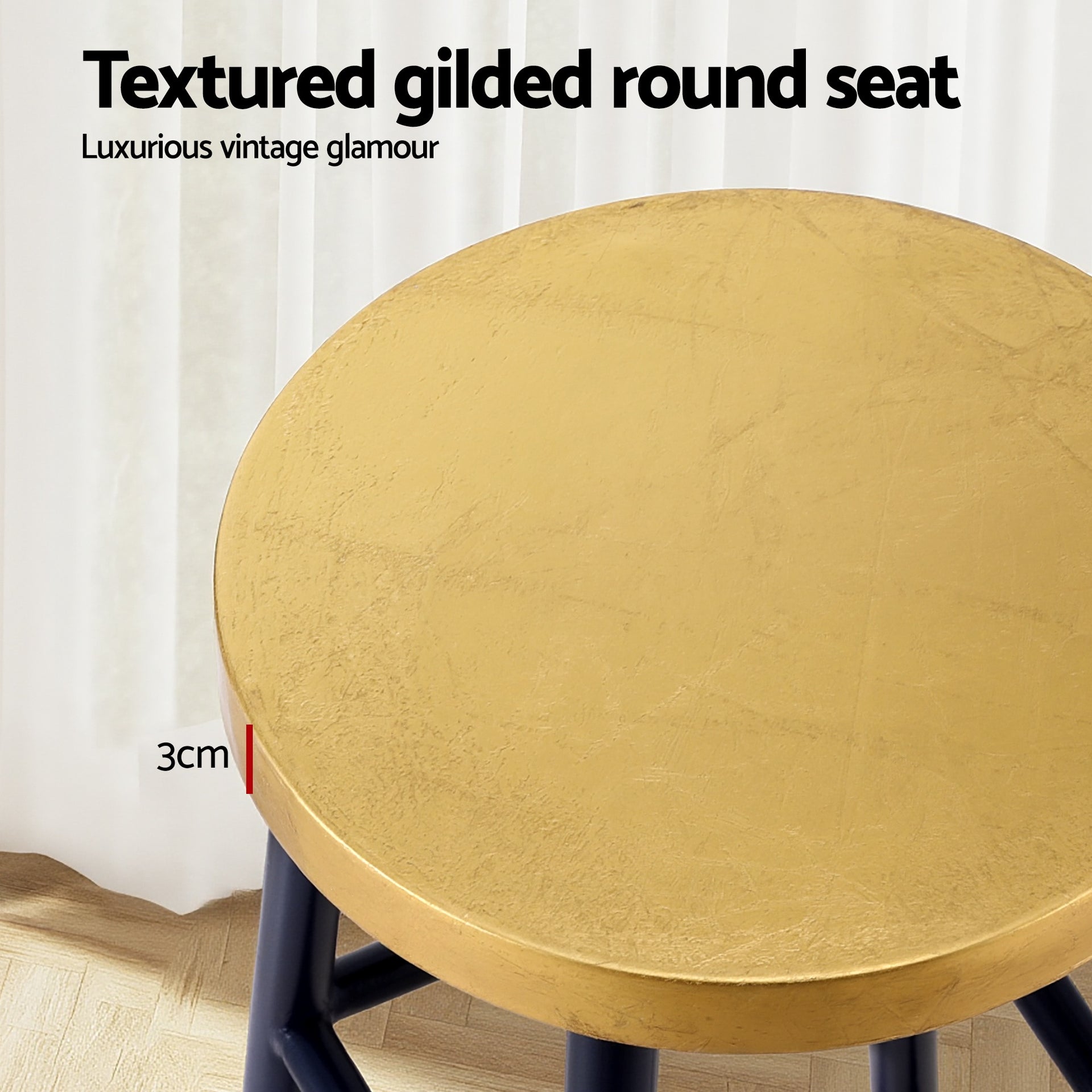 Artiss Bar Stools Metal Gold Navy Artiss