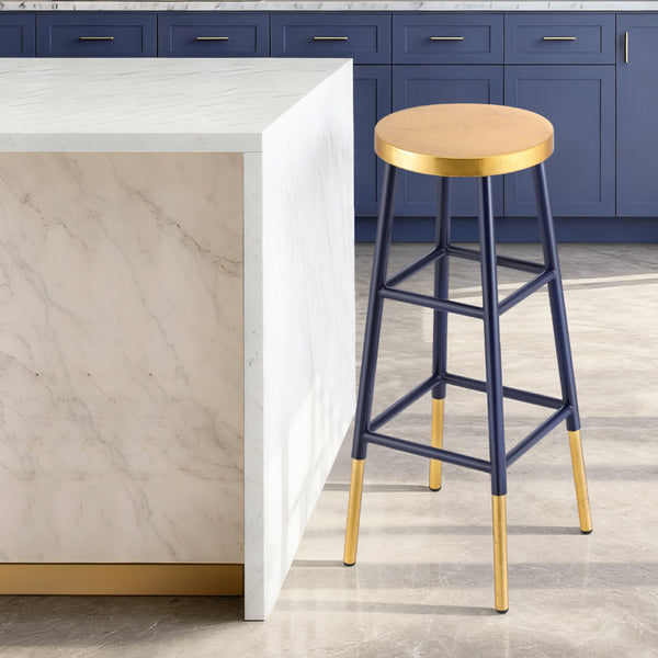 Artiss Bar Stools Metal Gold Navy Artiss