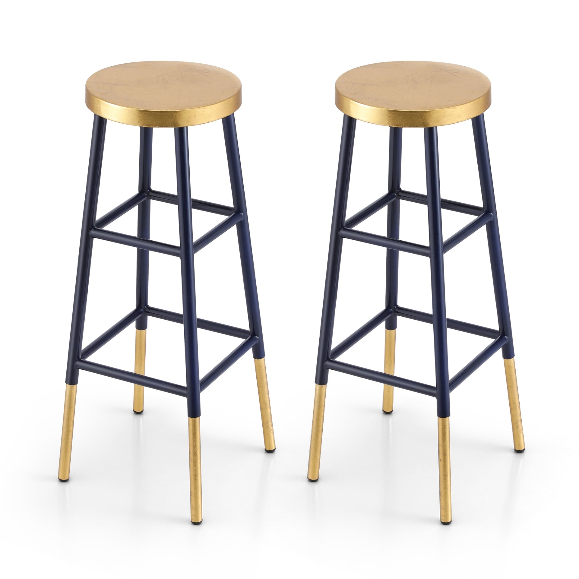 Artiss 2x Bar Stools Metal Gold Navy Artiss