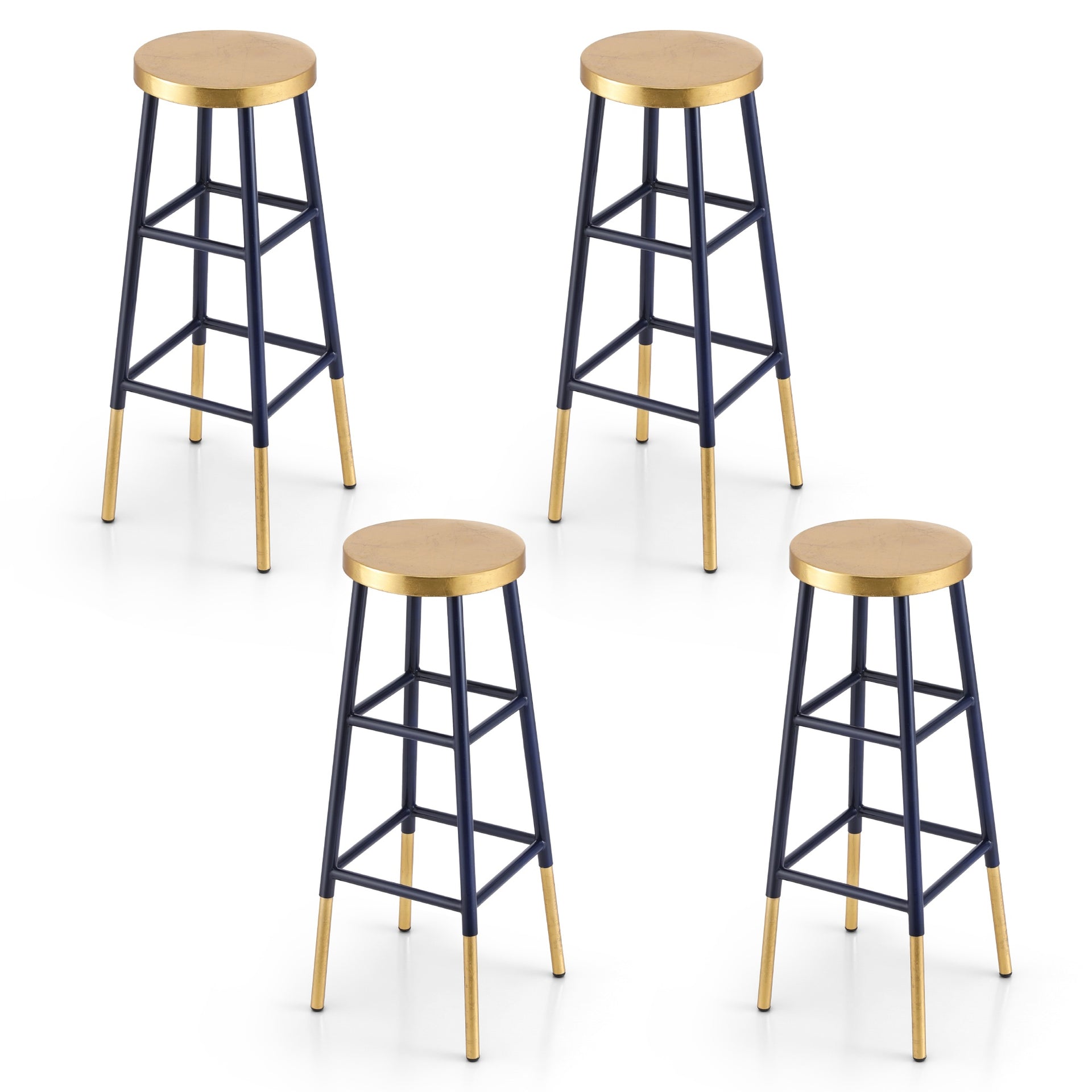 Artiss 4x Bar Stools Metal Gold Navy Artiss