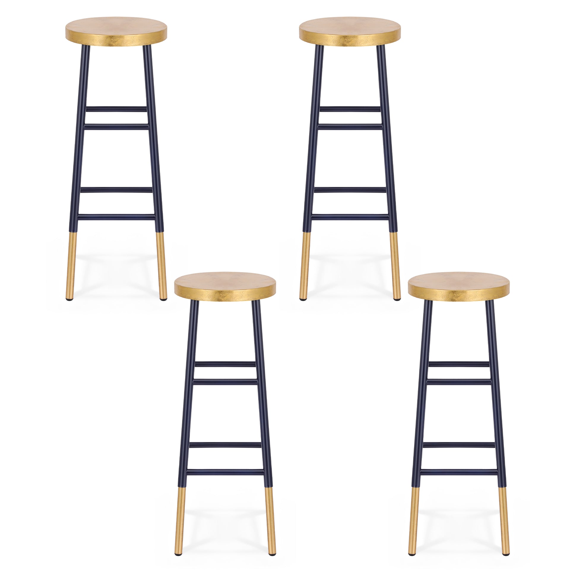Artiss 4x Bar Stools Metal Gold Navy Artiss