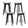 Artiss 4x Bar Stools Rattan Counter Kitchen Dinning Chair Bamboo Saddle Black