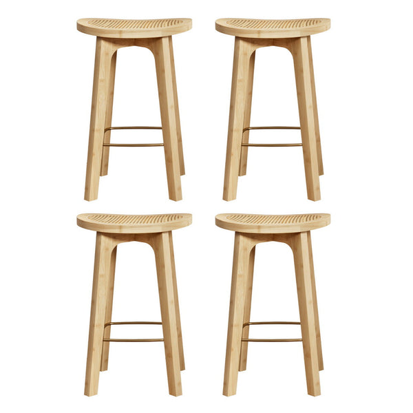 Artiss 4x Bar Stools Bamboo Rattan Stool Counter Chair Kitchen Barstools Artiss