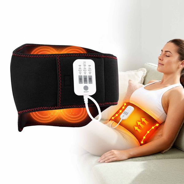 Livemor Back Massager for Sciatica Relief, Airbag Traction and Heat Lumbar Support Belt, 124cm Awezingly