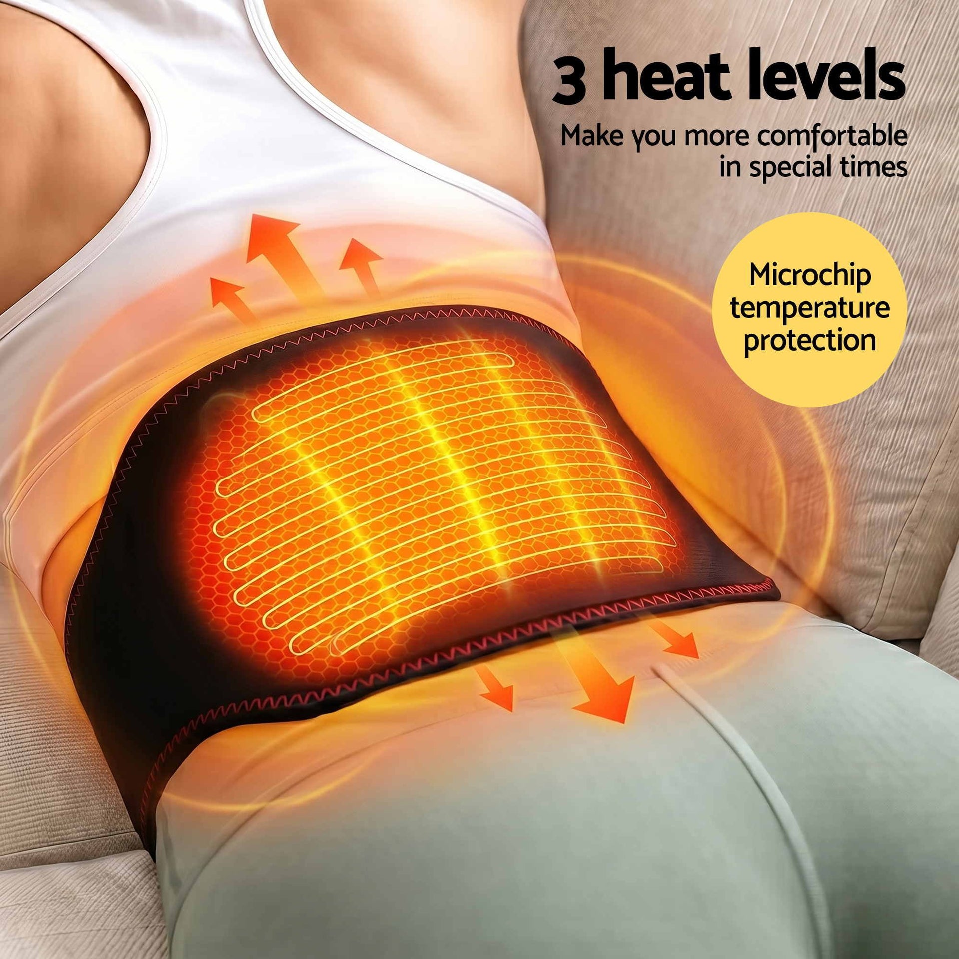 Livemor Back Massager for Sciatica Relief, Airbag Traction and Heat Lumbar Support Belt, 124cm Awezingly