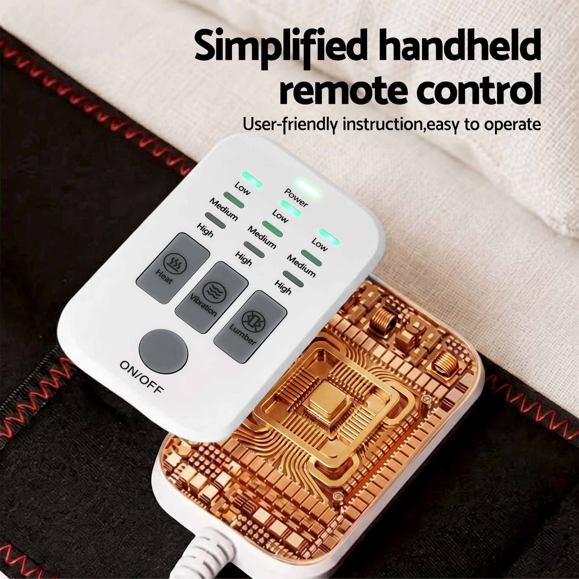 Livemor Back Massager for Sciatica Relief, Airbag Traction and Heat Lumbar Support Belt, 124cm Awezingly