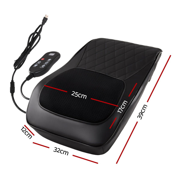 Livemor Back Massager with Heat and Traction, Neck and Shoulder Massage Pillow, Ergonomic Backrest for Office Chair & Sofa, Lumbar Support Cushion with 2-Level Thermal Relief, 6 Modes for Cervical & Full Body Pain Relief, Large Awezingly