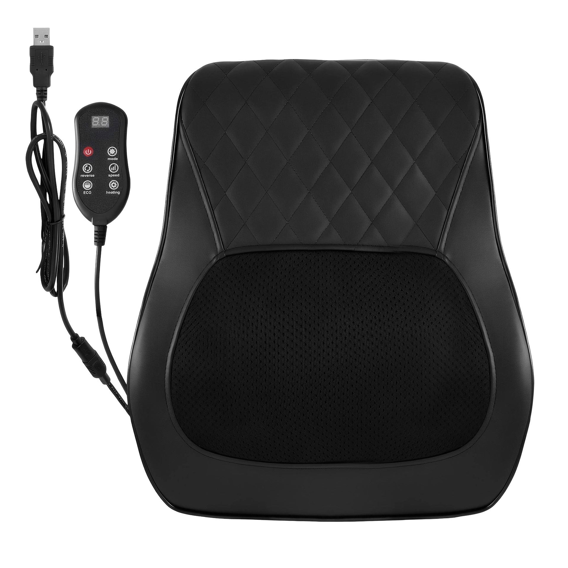 Livemor Back Massager with Heat and Traction, Neck and Shoulder Massage Pillow, Ergonomic Backrest for Office Chair & Sofa, Lumbar Support Cushion with 2-Level Thermal Relief, 6 Modes for Cervical & Full Body Pain Relief, Large Awezingly