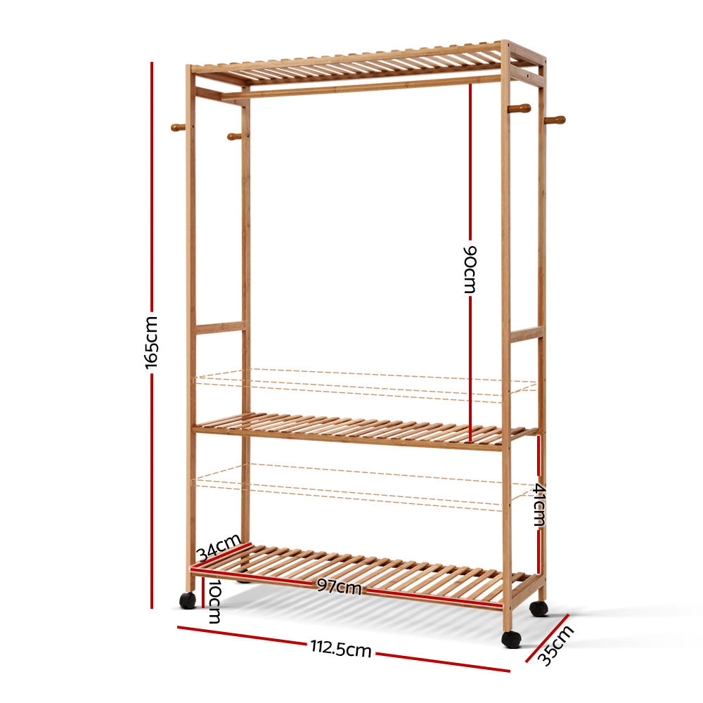 Artiss Wardrobe Clothes Rack Airer Coat Stand Hanger 165cm Artiss