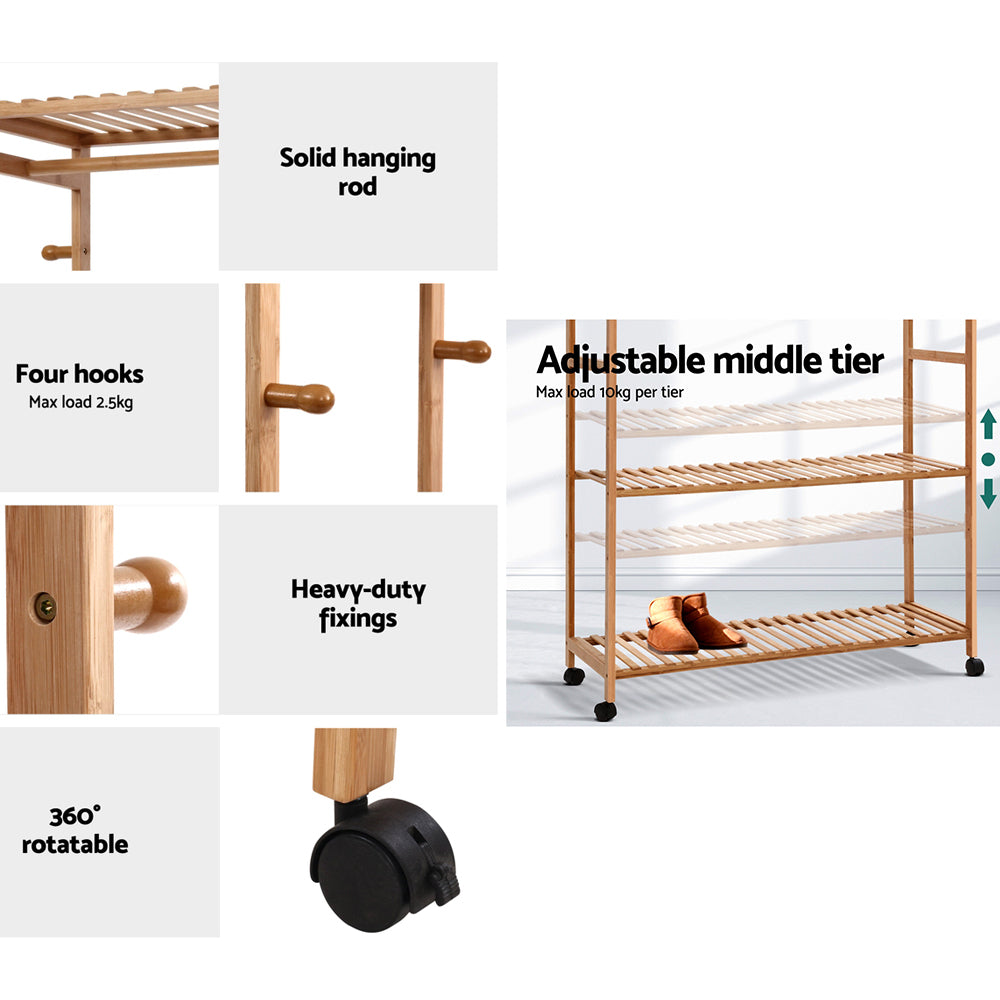 Artiss Wardrobe Clothes Rack Airer Coat Stand Hanger 165cm Artiss