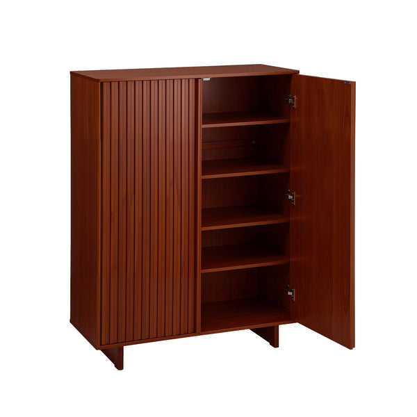 Artiss Shoe Cabinet 5 Tier Storage Organiser w/ Adjustable Shelves Bamboo Awezingly
