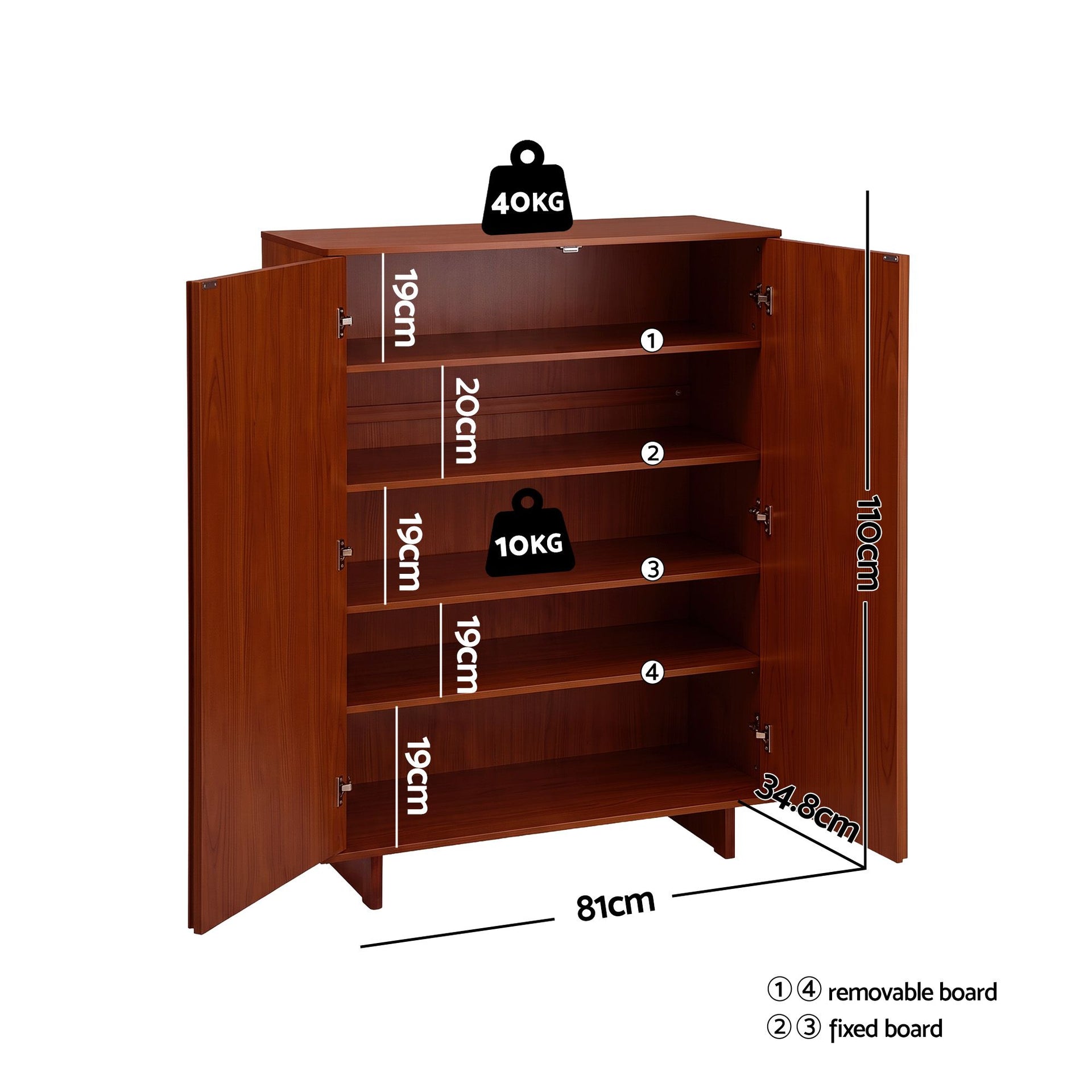 Artiss Shoe Cabinet 5 Tier Storage Organiser w/ Adjustable Shelves Bamboo Awezingly