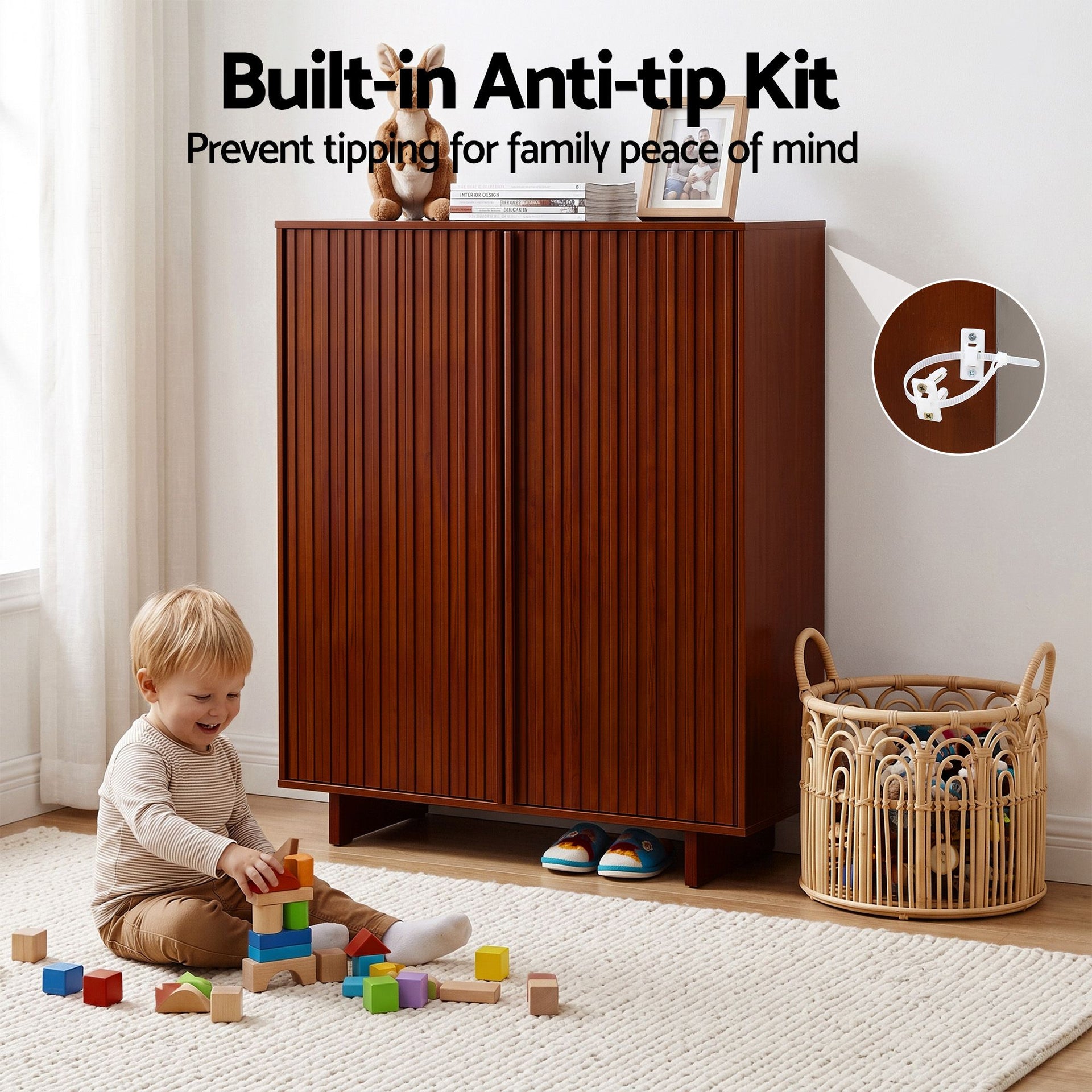 Artiss Shoe Cabinet 5 Tier Storage Organiser w/ Adjustable Shelves Bamboo Awezingly