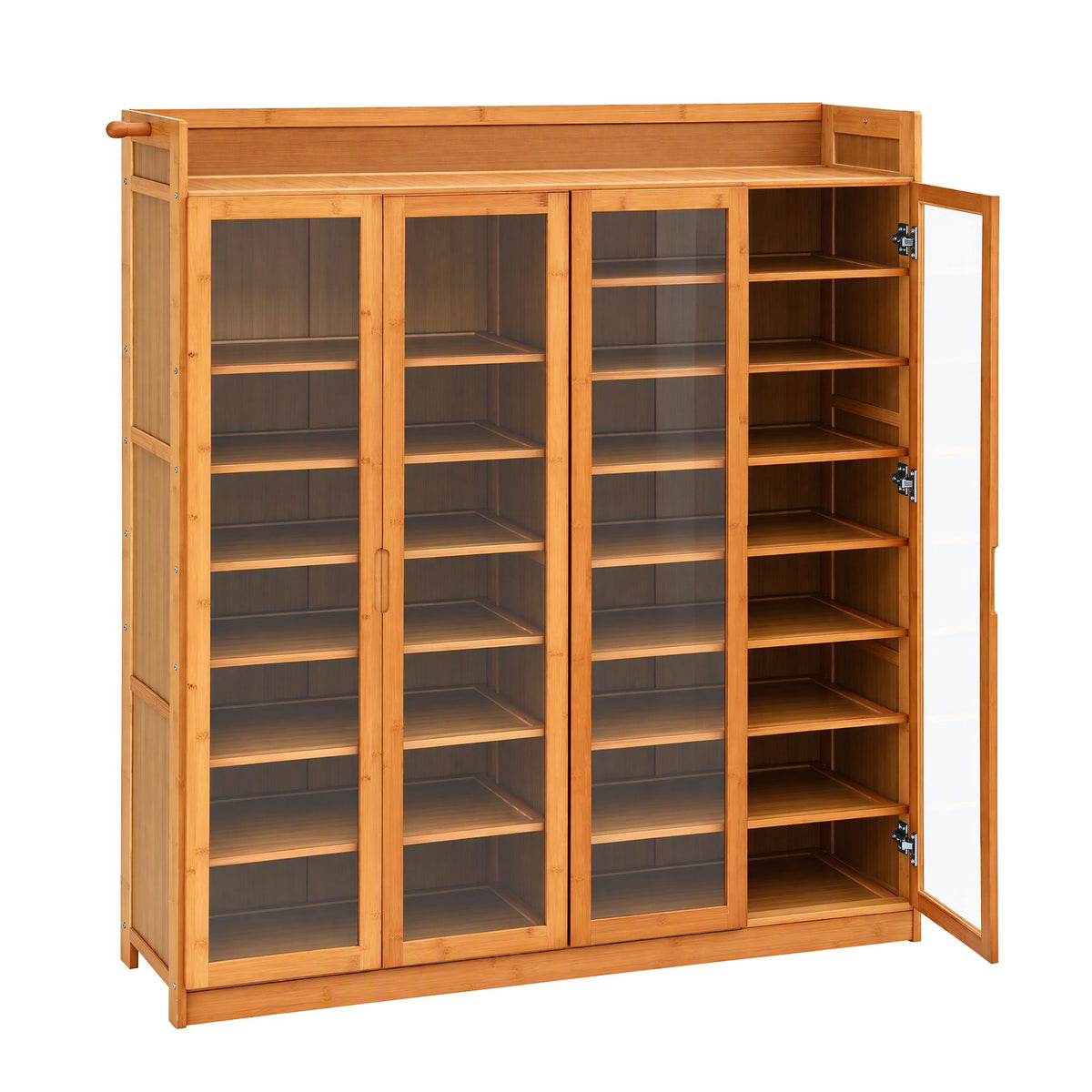 Artiss Shoe Cabinet 25 Pairs Shoe Storage Cupboard Umbrella Hook Raised Top Edge Wood Awezingly