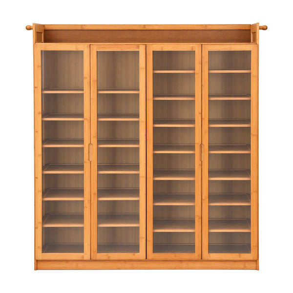 Artiss Shoe Cabinet 25 Pairs Shoe Storage Cupboard Umbrella Hook Raised Top Edge Wood Awezingly
