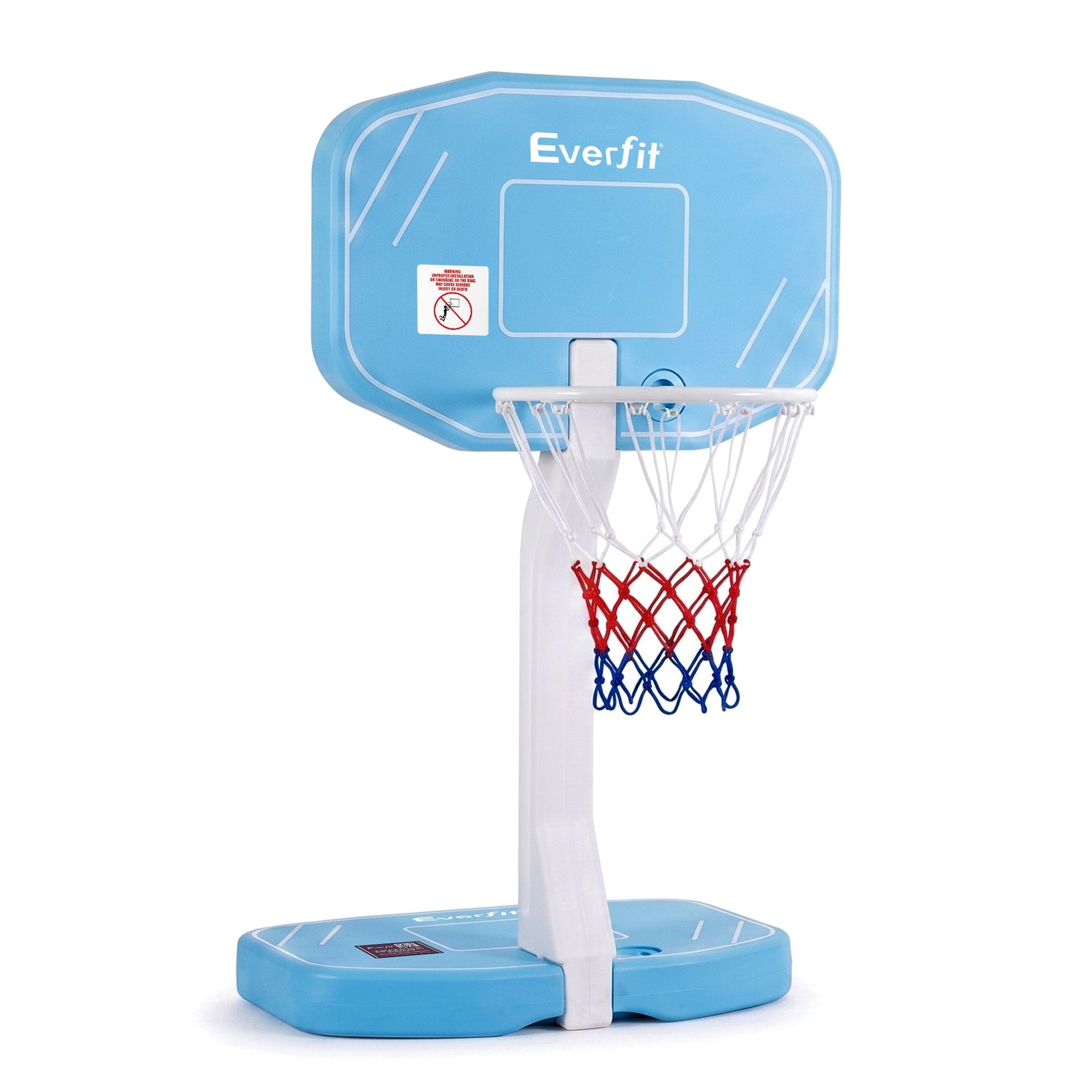 Everfit 2 in 1 Pool Basketball Hoop Volleyball Net Set Water Sports Game Combo Weighted Base Blue Awezingly