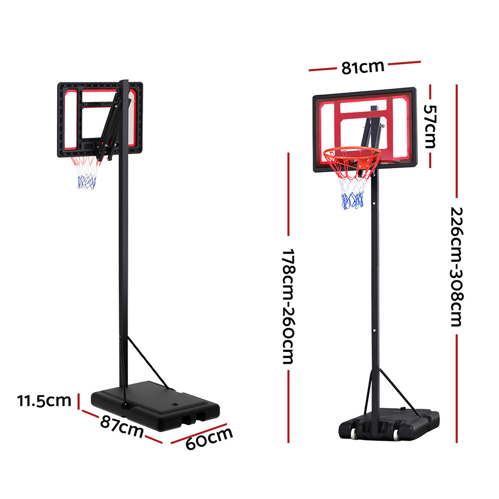 Everfit 2.6M Basketball Hoop Stand System Portable Kid Everfit