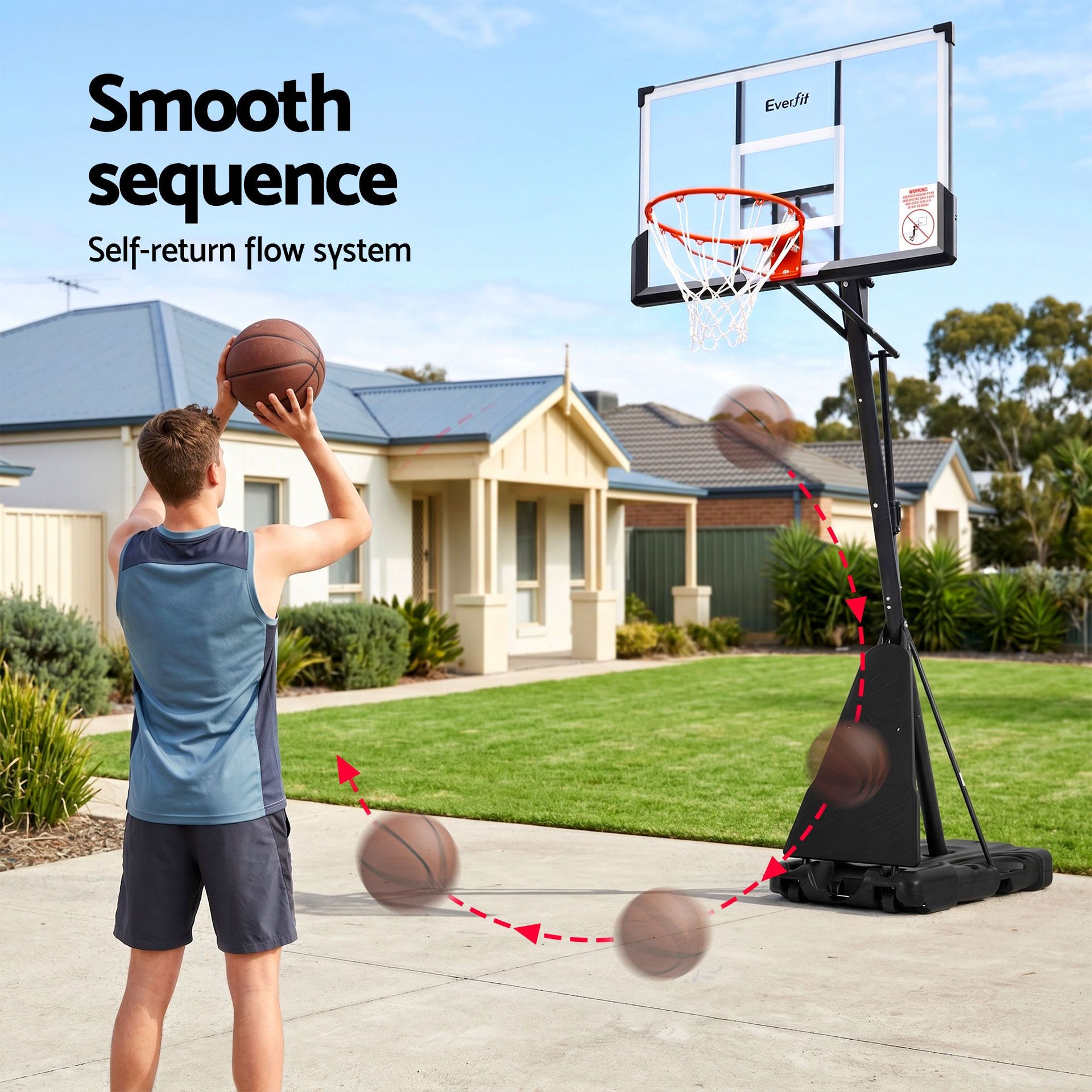 Everfit 3.05M Basketball Hoop Stand System Portable Height Adjustable Net Ring Awezingly