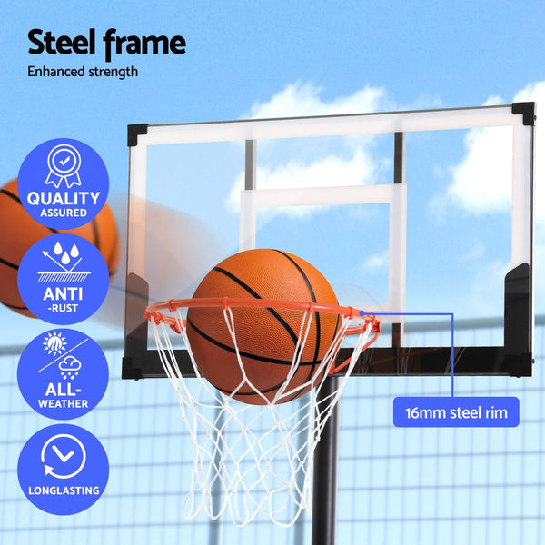 Everfit 3.05M Basketball Hoop Stand System Portable Height Adjustable w/ Knob Everfit