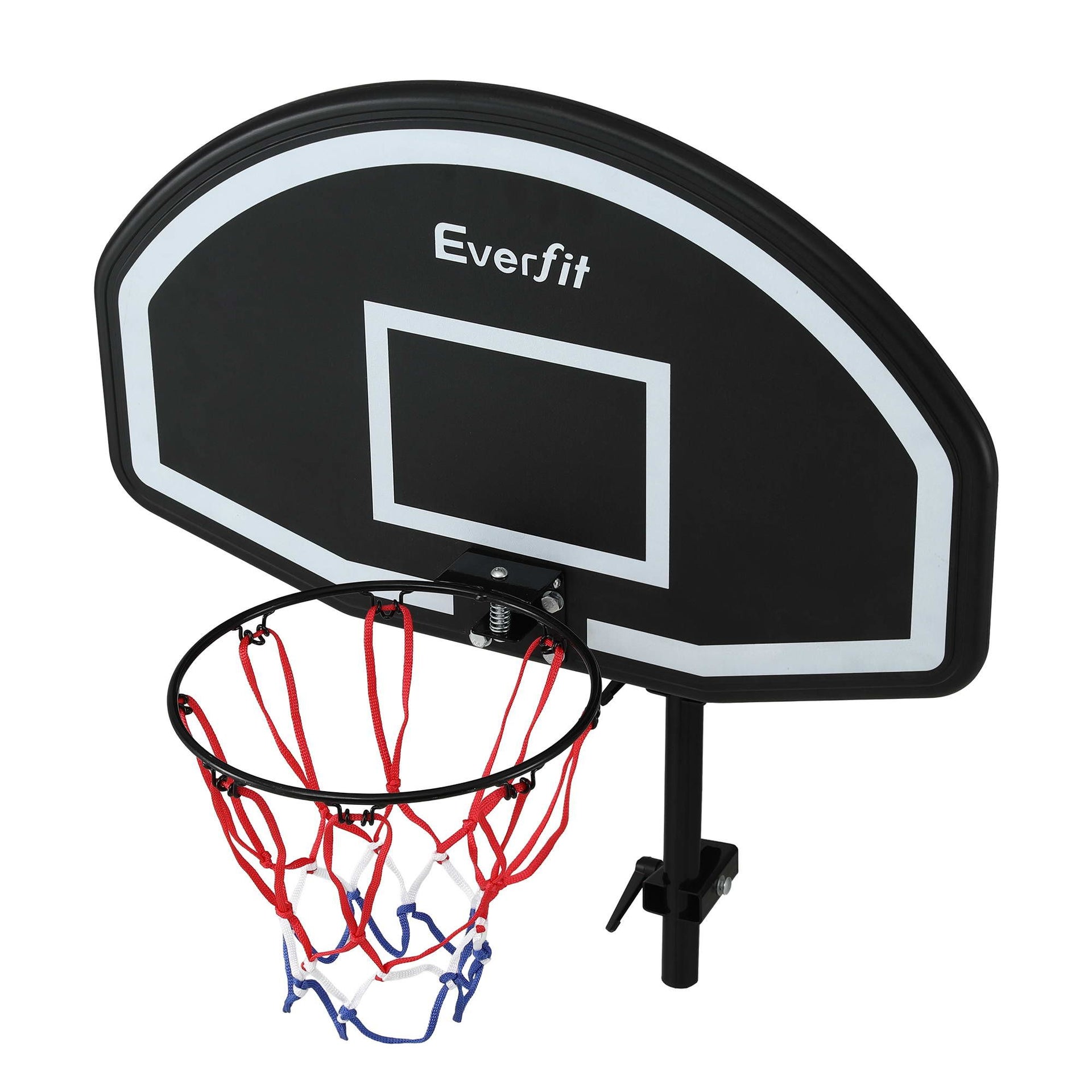 Everfit Kids Basketball Hoop with Ball and Pump Fit for Trampoline 25mm-32mm Poles Black Awezingly