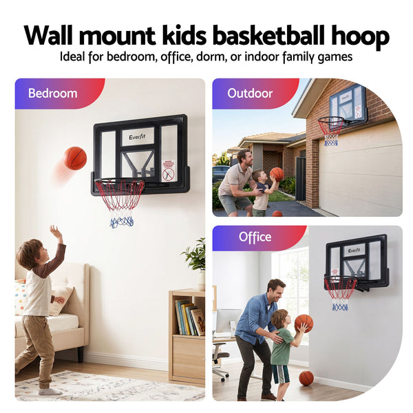 Everfit 43-Inch Wall Mount Kids Basketball Hoop Backboard Indoor Outdoor Sports Awezingly