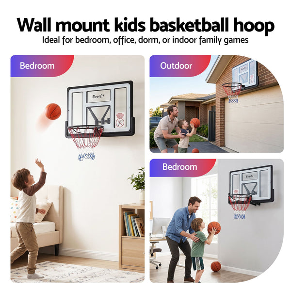 Everfit 43-Inch Wall Mount Kids Basketball Hoop Backboard Outdoor Sports Awezingly