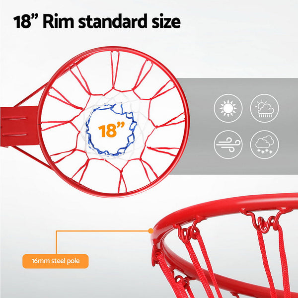 Everfit Basketball Ring Hoop Rim Goal Net 45CM Everfit
