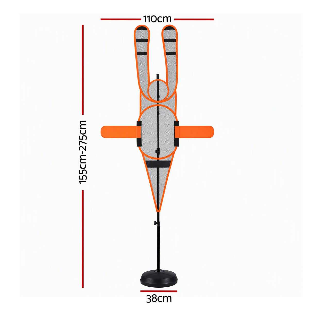 Basketball Defender Dummy 155-275cm Adjustable Shooting Passing Training Mannequin Black Orange Awezingly