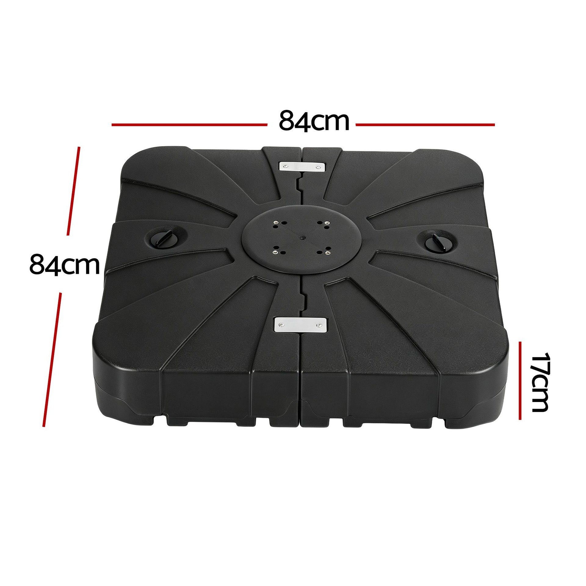 Instahut Outdoor Umbrella Base 2 Fillable 60kg Cantilever Umbrella Base with Wheels 84cm Awezingly
