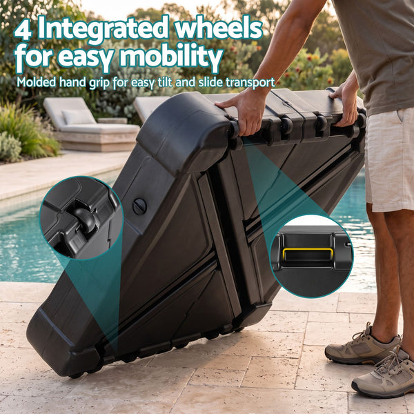 Instahut Outdoor Umbrella Base 2 Fillable 60kg Cantilever Umbrella Base with Wheels 84cm Awezingly