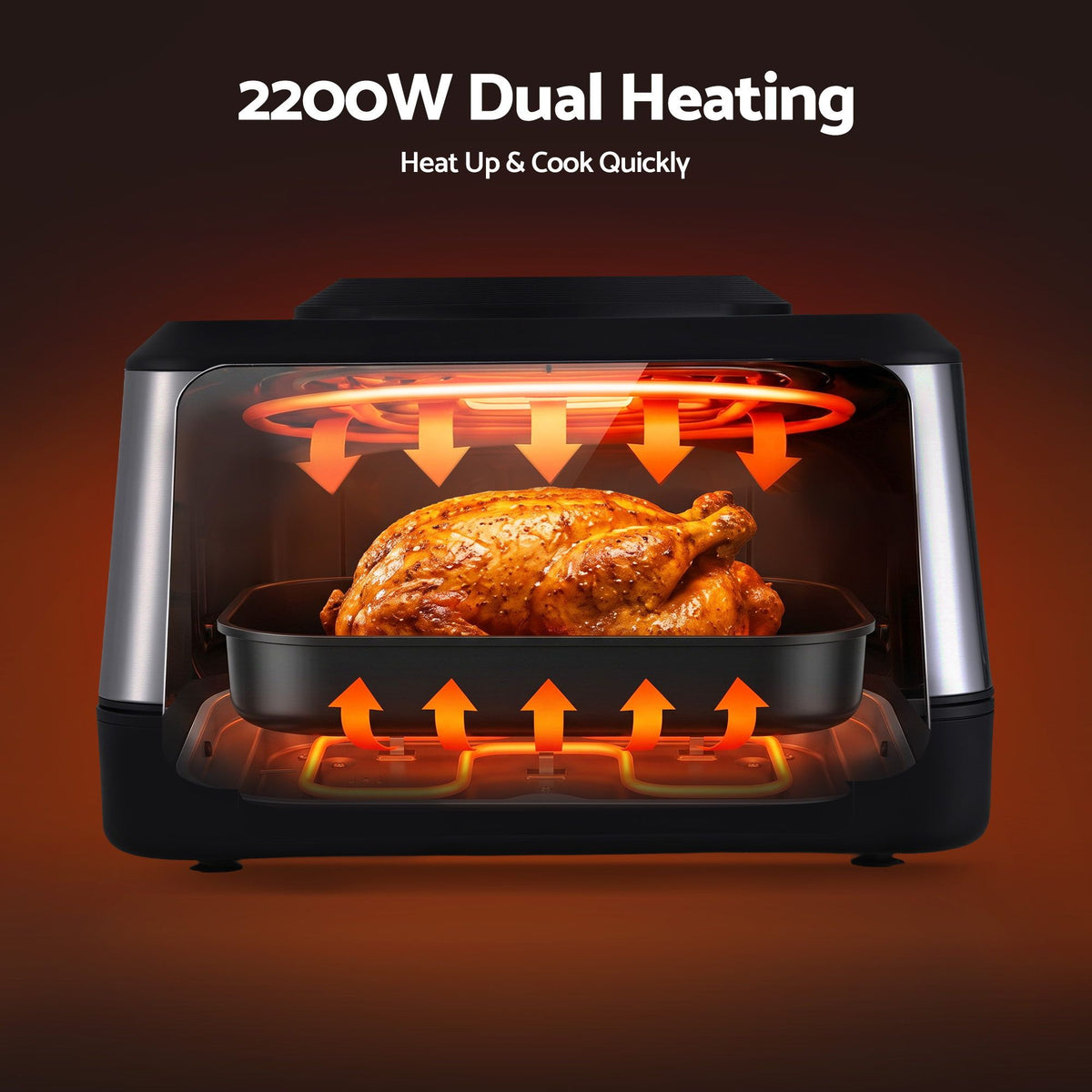 Devanti 5-in-1 Electric BBQ Grill Air Fryer, 2200W 8L Smart Thermometer Awezingly