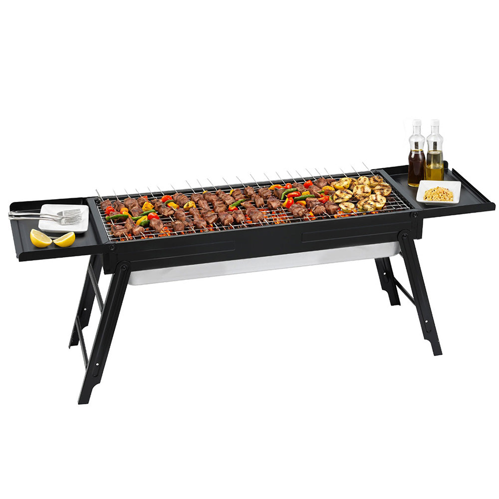Grillz Charcoal BBQ Grill Smoker Portable Barbecue Outdoor Foldable Camping Awezingly