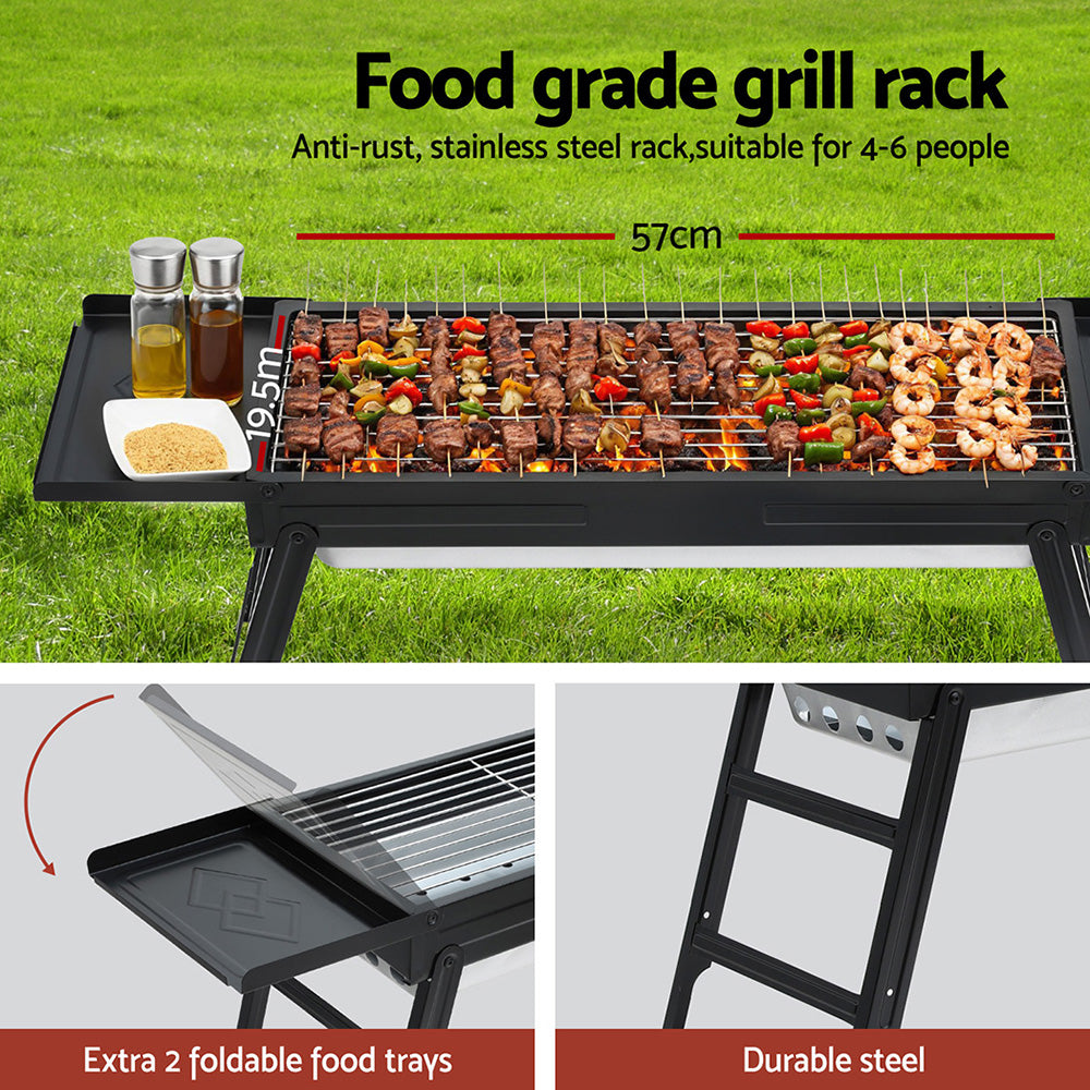 Grillz Charcoal BBQ Grill Smoker Portable Barbecue Outdoor Foldable Camping Awezingly