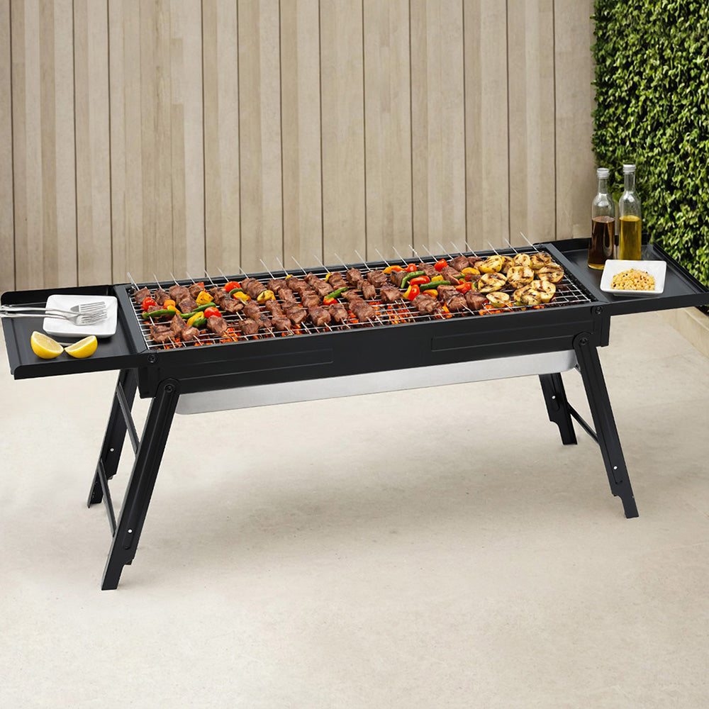 Grillz Charcoal BBQ Grill Smoker Portable Barbecue Outdoor Foldable Camping Awezingly