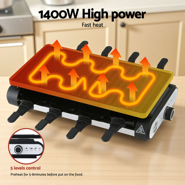 Grillz 1400W Electric BBQ Grill w/ 7 Cooking Pans Awezingly