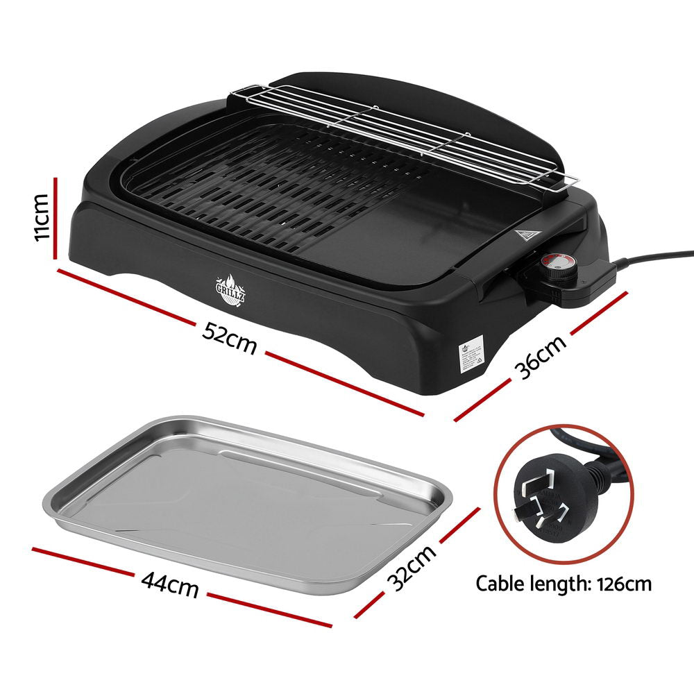 Grillz 1950W Electric BBQ Grill Non-stick Plate for Indoor Outdoor Awezingly