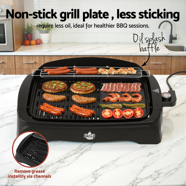 Grillz 1950W Electric BBQ Grill Non-stick Plate for Indoor Outdoor Awezingly