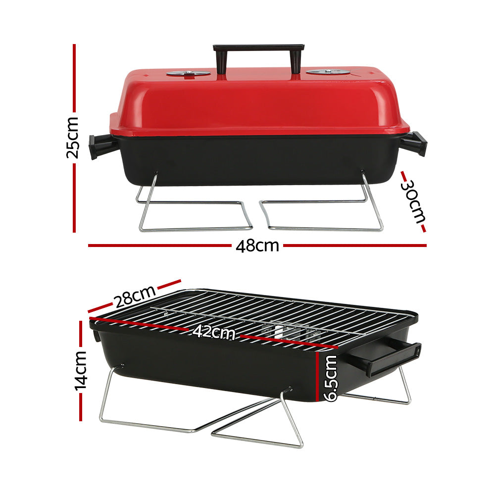 Grillz Charcoal BBQ Portable Grill Camping Barbecue Outdoor Cooking Smoker Awezingly