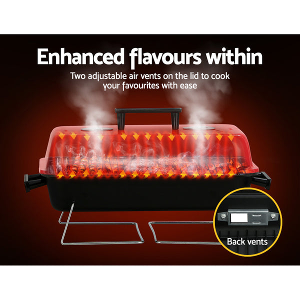 Grillz Charcoal BBQ Portable Grill Camping Barbecue Outdoor Cooking Smoker Awezingly