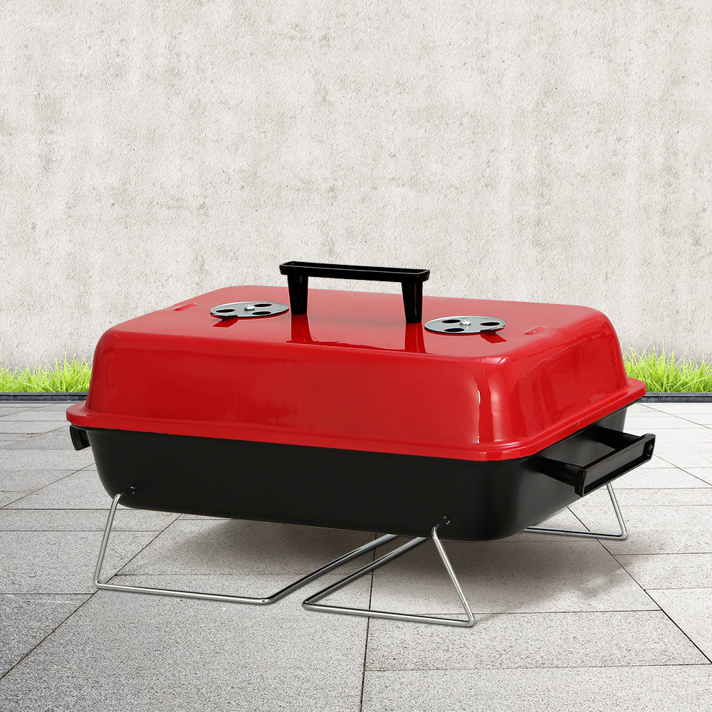 Grillz Charcoal BBQ Portable Grill Camping Barbecue Outdoor Cooking Smoker Awezingly