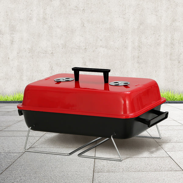 Grillz Charcoal BBQ Portable Grill Camping Barbecue Outdoor Cooking Smoker Awezingly