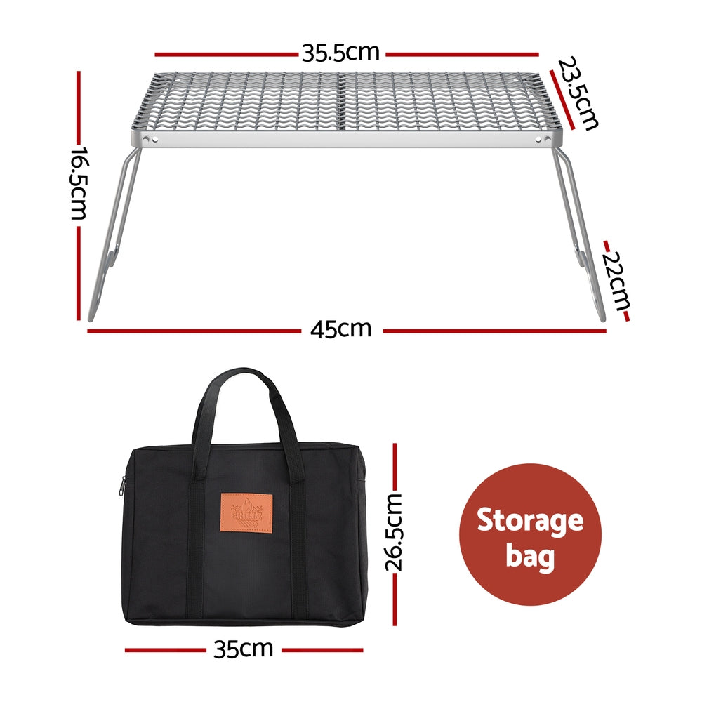 Grillz Portable BBQ Grill Charcoal Smoker Foldable Camping Outdoor Awezingly