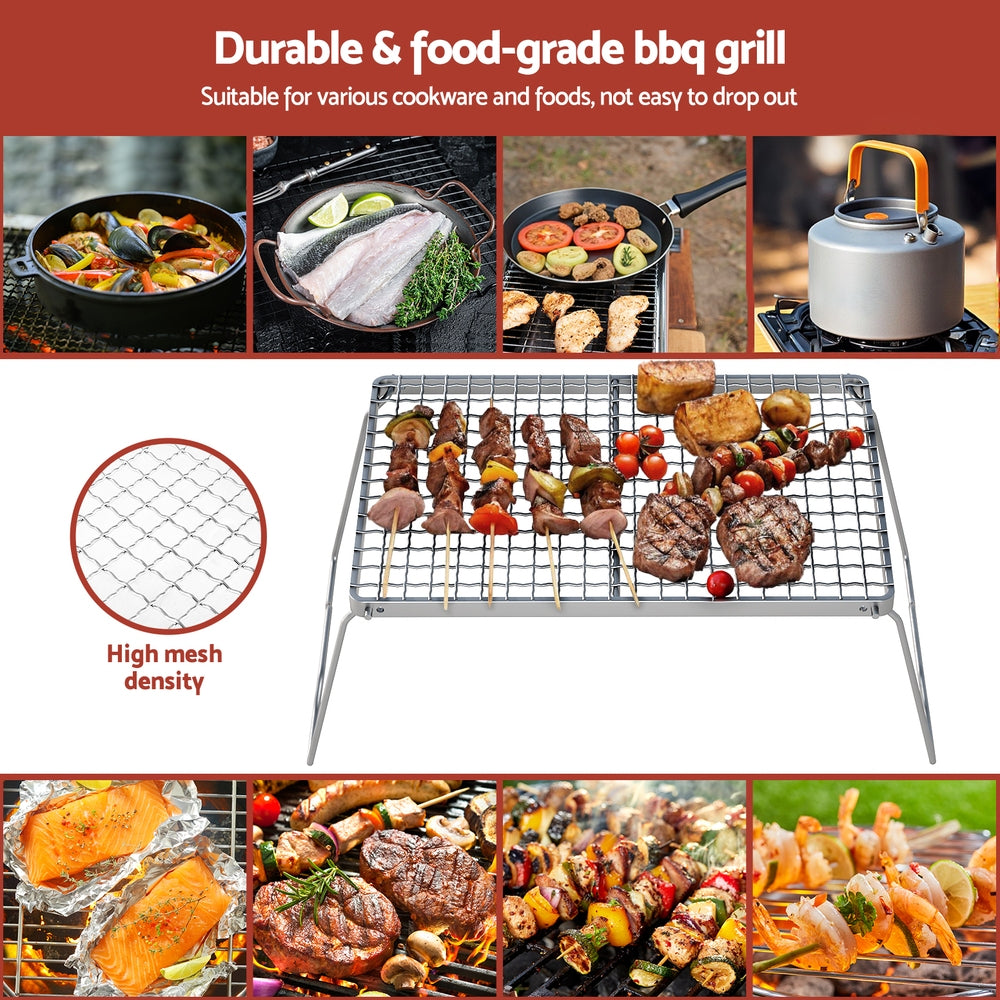Grillz Portable BBQ Grill Charcoal Smoker Foldable Camping Outdoor Awezingly