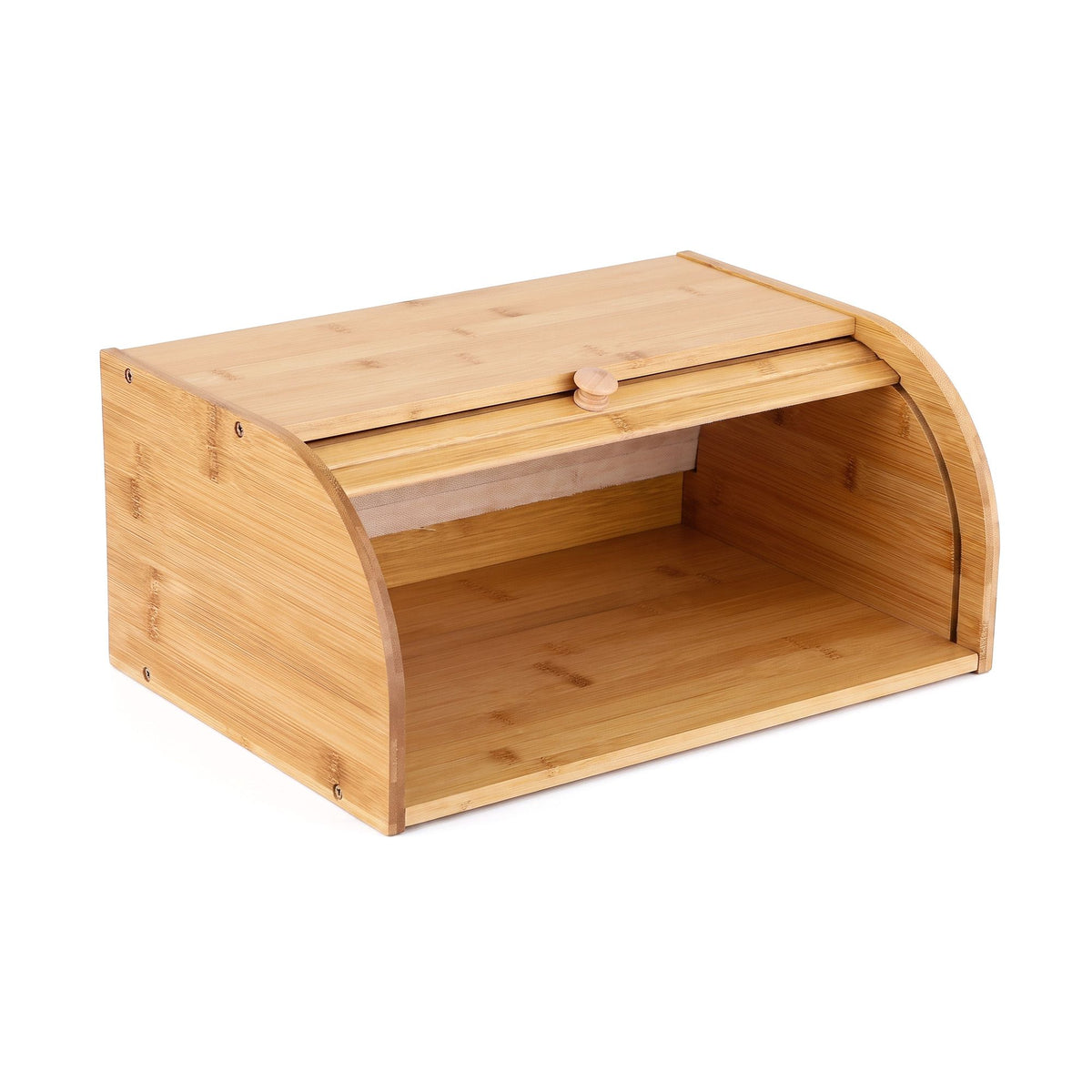 Artiss Bamboo Bread Box Bin Roll Top Kitchen Countertop Storage 45cm Natural Awezingly